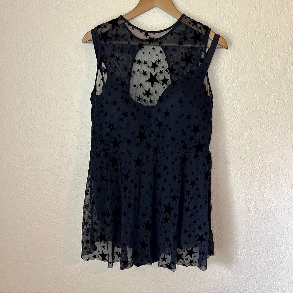 Plus Size Black Star Mesh Swimdress - Picture 3 of 10